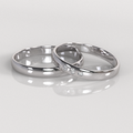 Argollas Inglesas Triple Circón 3mm • 6g - Oro Blanco 18K