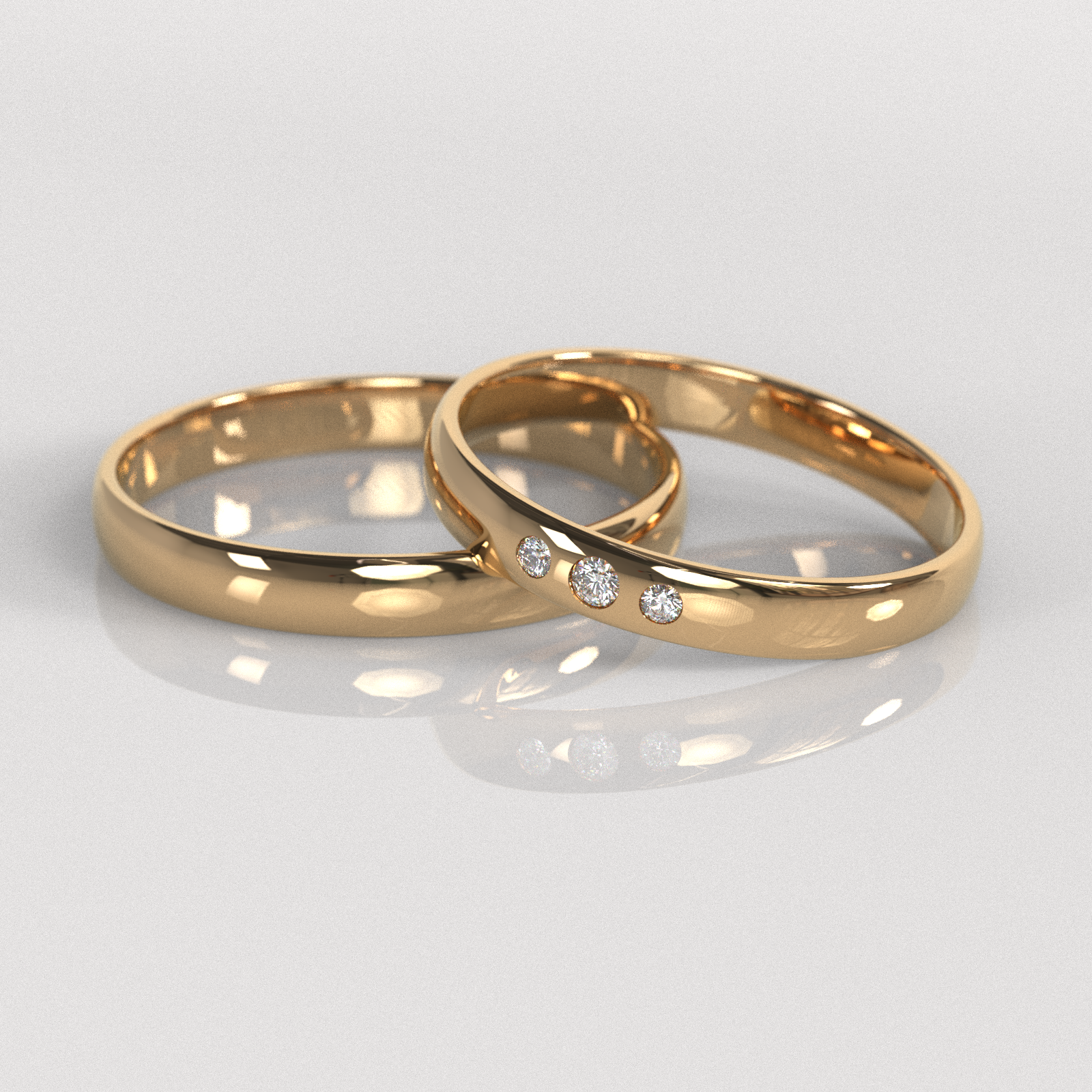 Argollas Inglesas Triple Circón 3mm • 6g - Oro Rosado 18K