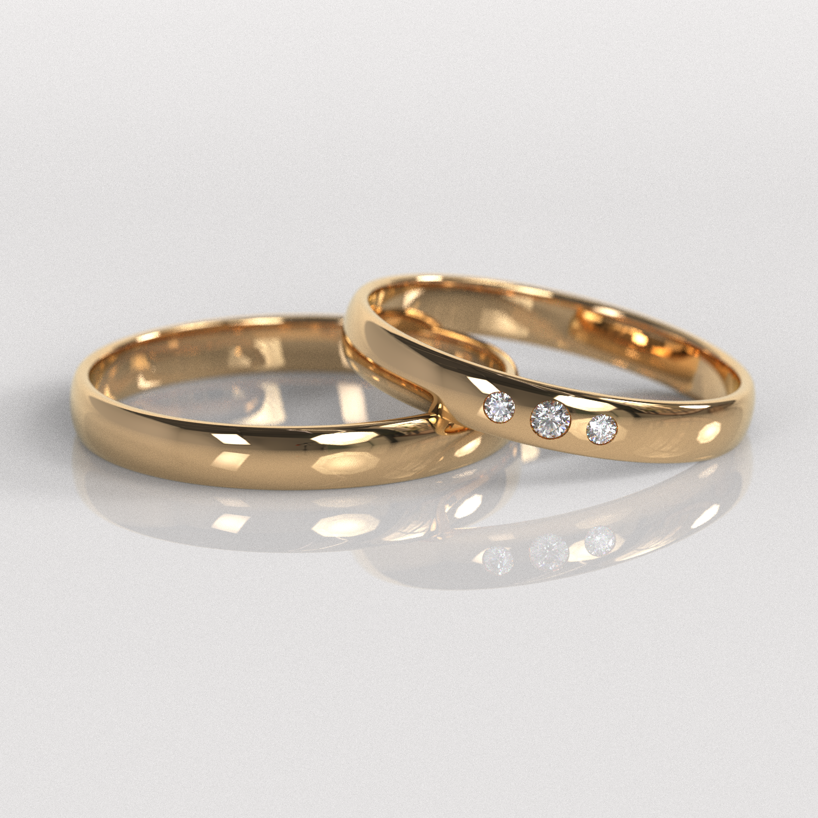 Argollas Inglesas Triple Circón 3mm • 6g - Oro Rosado 18K
