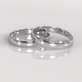 Argollas Media Caña 3mm • 3g - Oro Blanco 18K