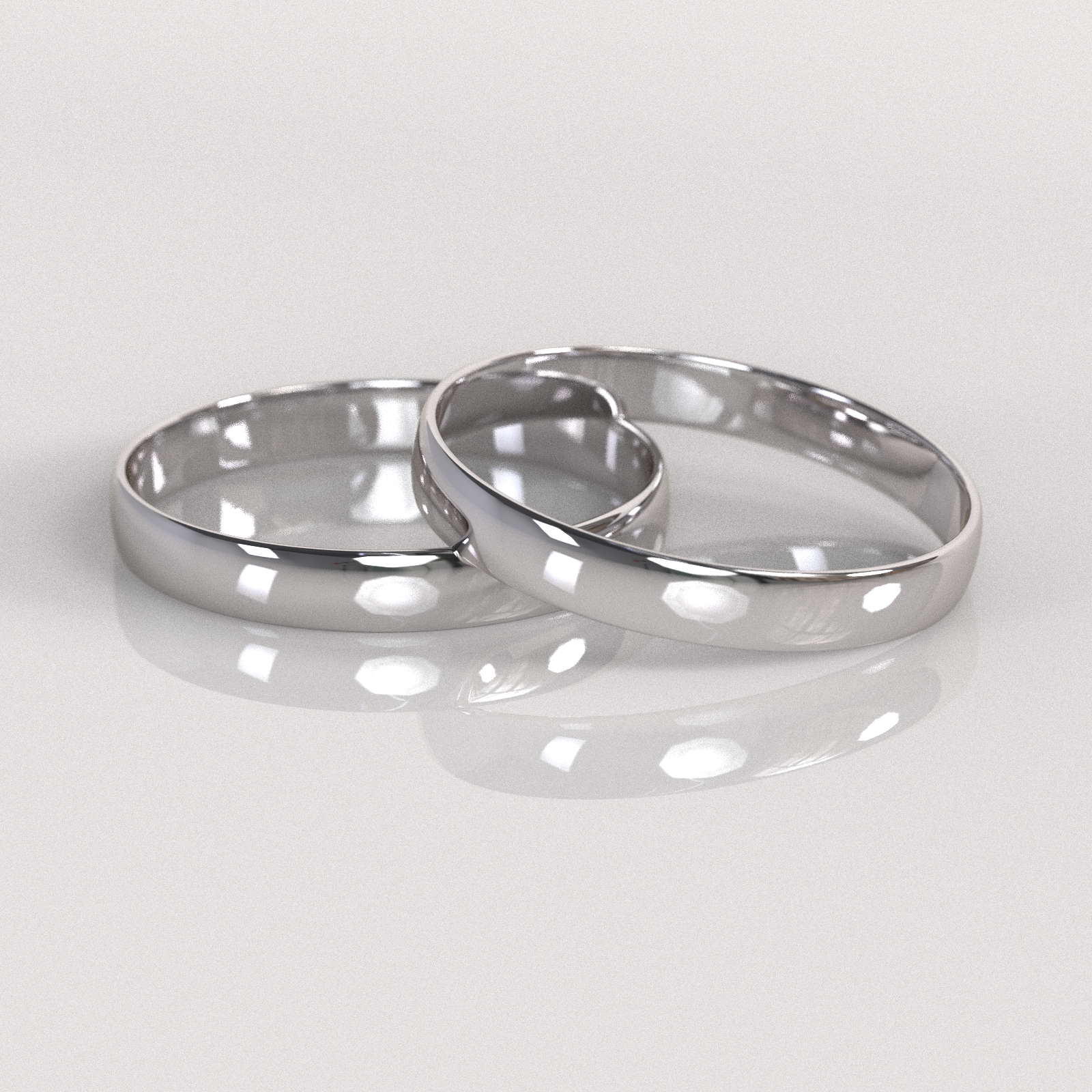 Argollas Media Caña 3mm • 3g - Oro Blanco 18K