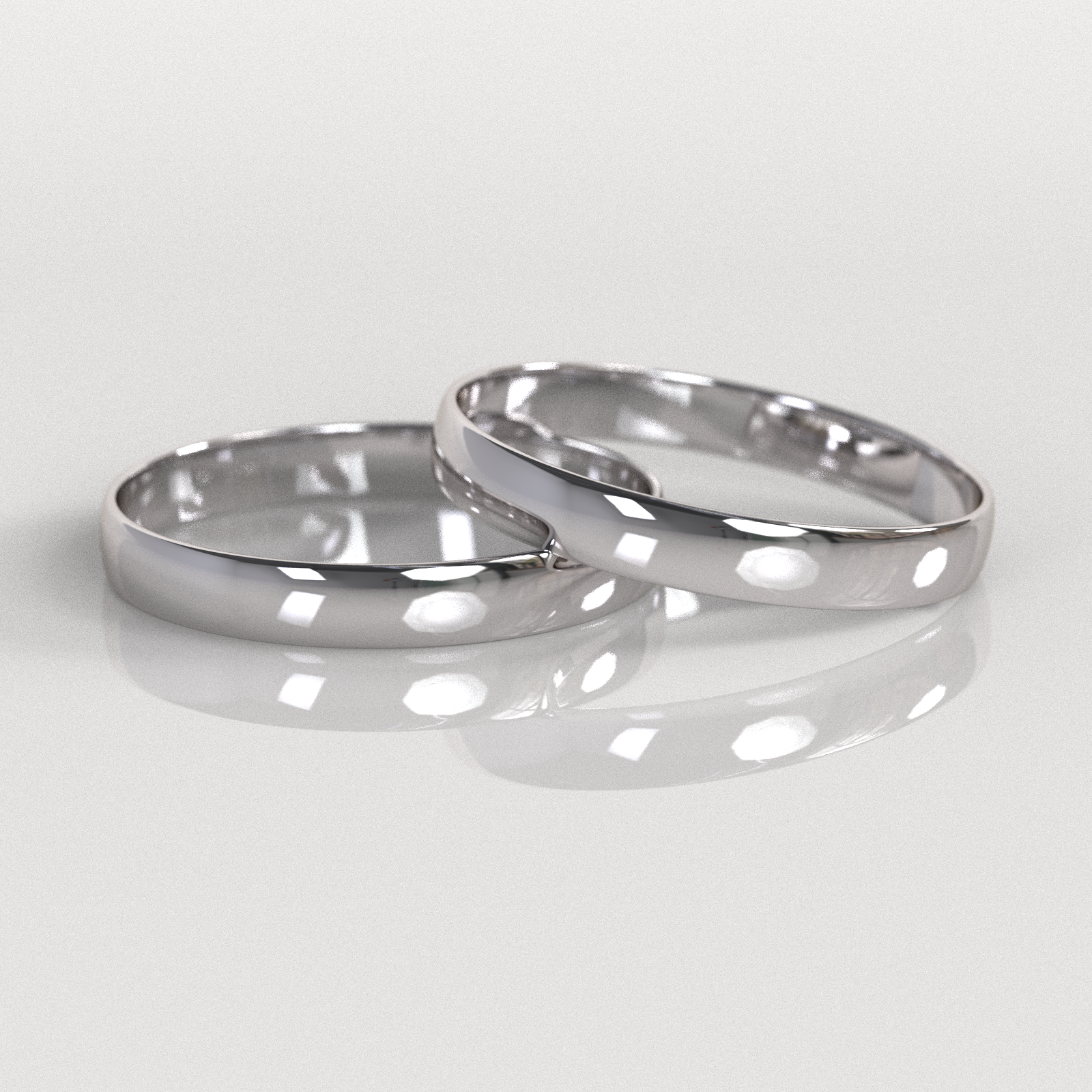 Argollas Media Caña 3mm • 3g - Oro Blanco 18K