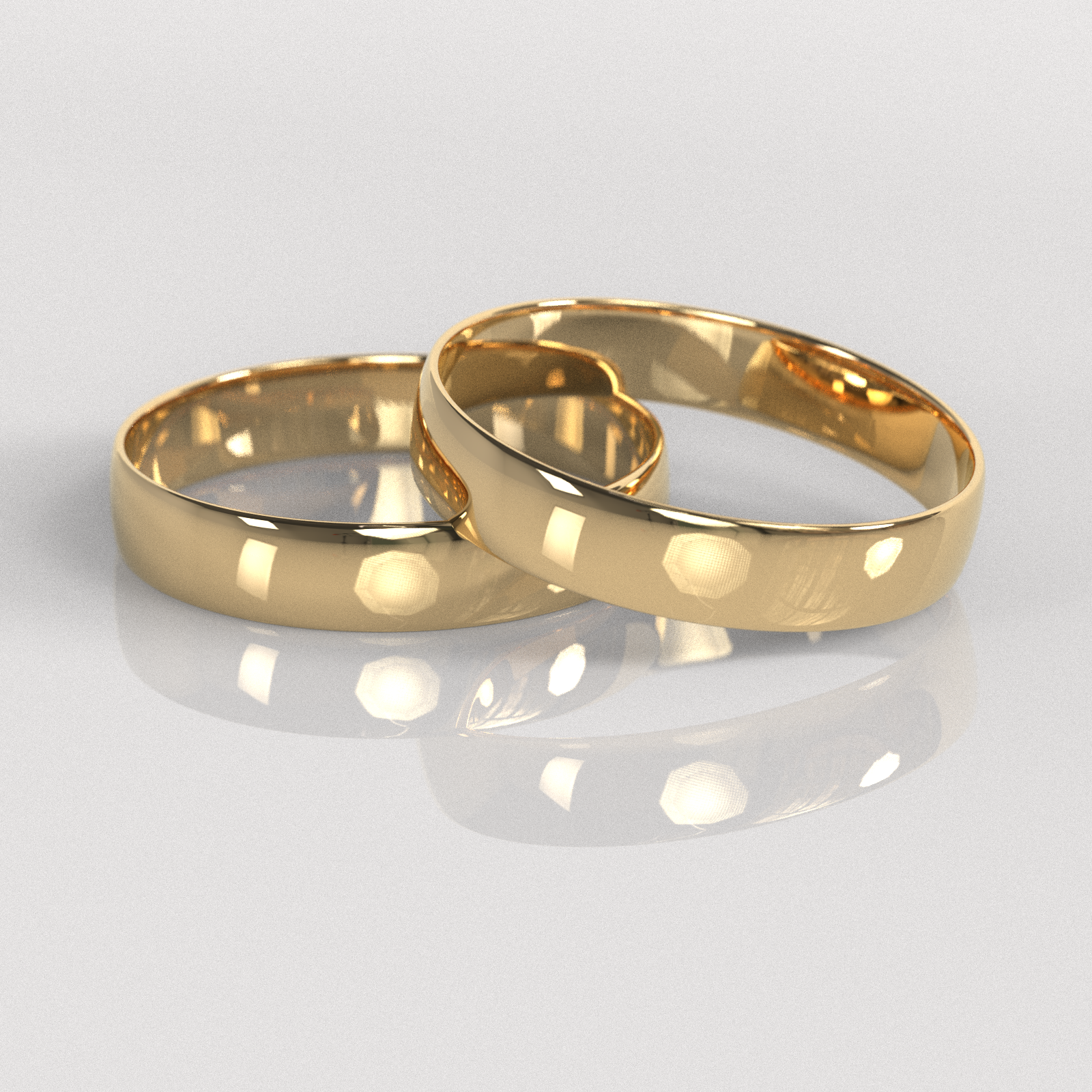 Argollas Media Caña 4mm • 4g - Oro Amarillo 18K