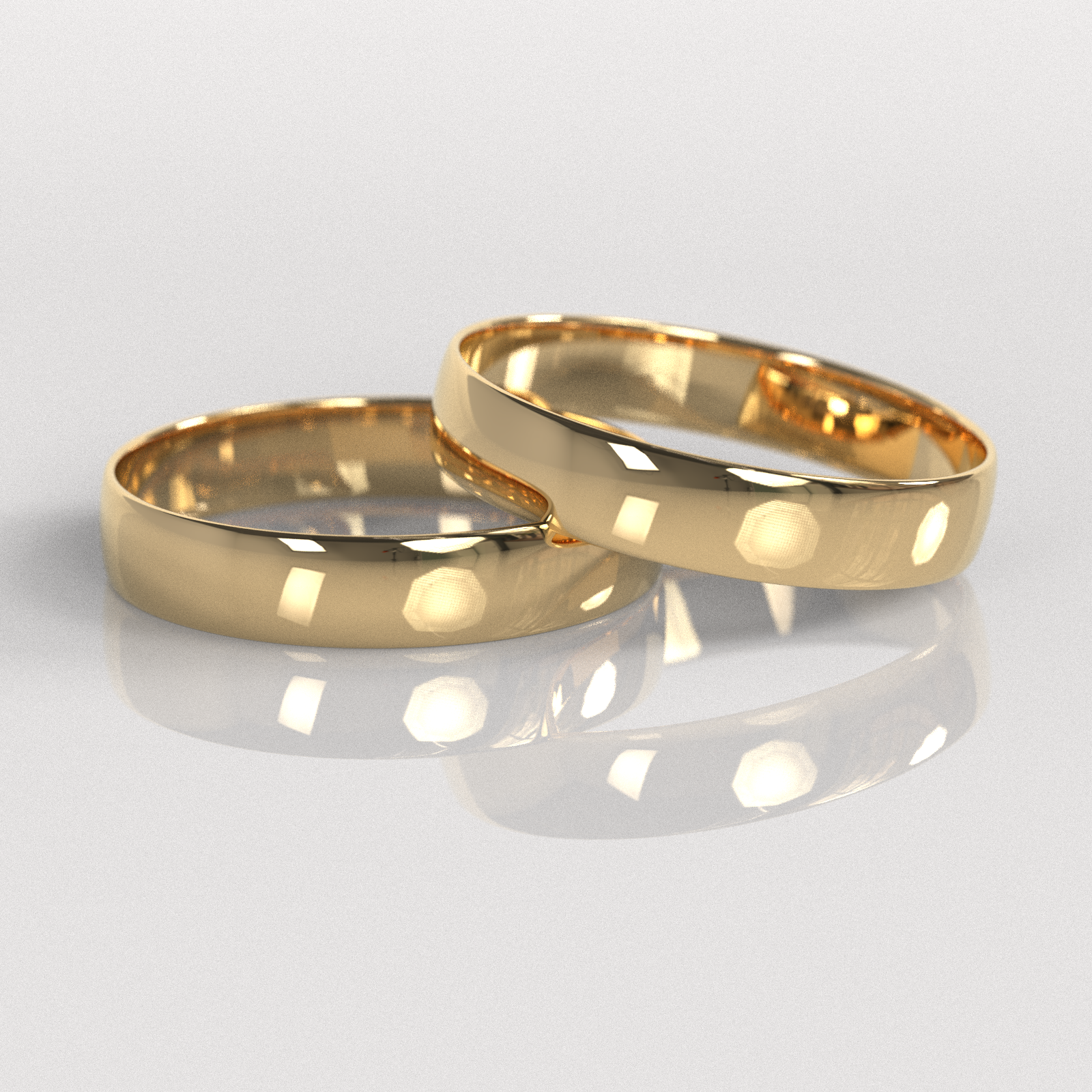 Argollas Media Caña 4mm • 4g - Oro Amarillo 18K