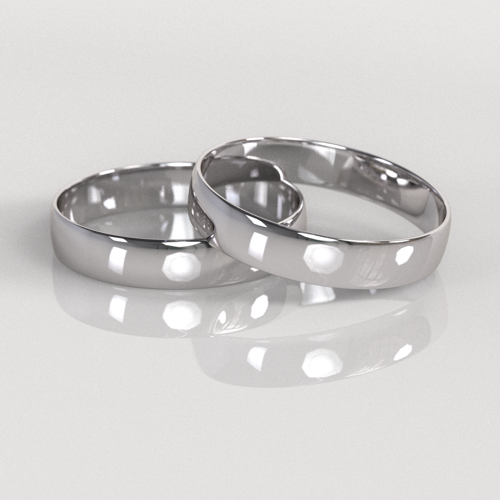 Argollas Media Caña 4mm • 4g - Oro Blanco 18K