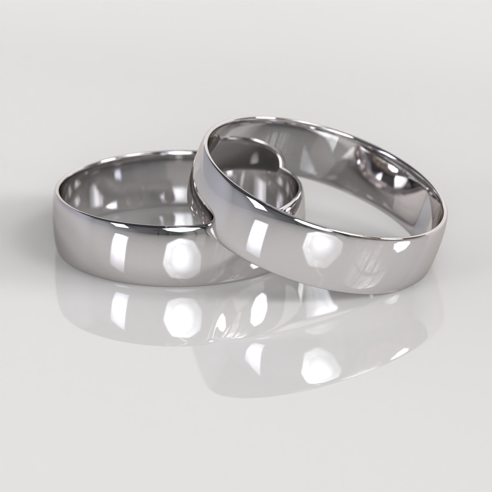 Argollas Media Caña 5mm • 5g - Oro Blanco 18K