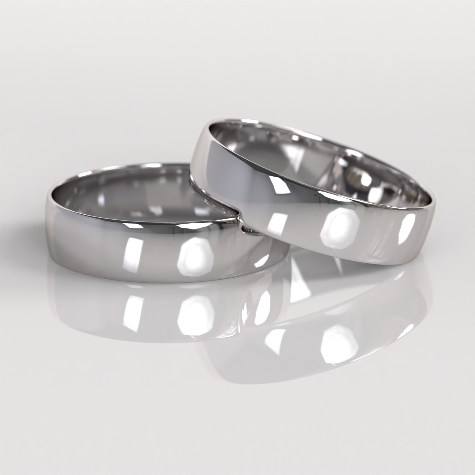 Argollas Media Caña 5mm • 5g - Oro Blanco 18K