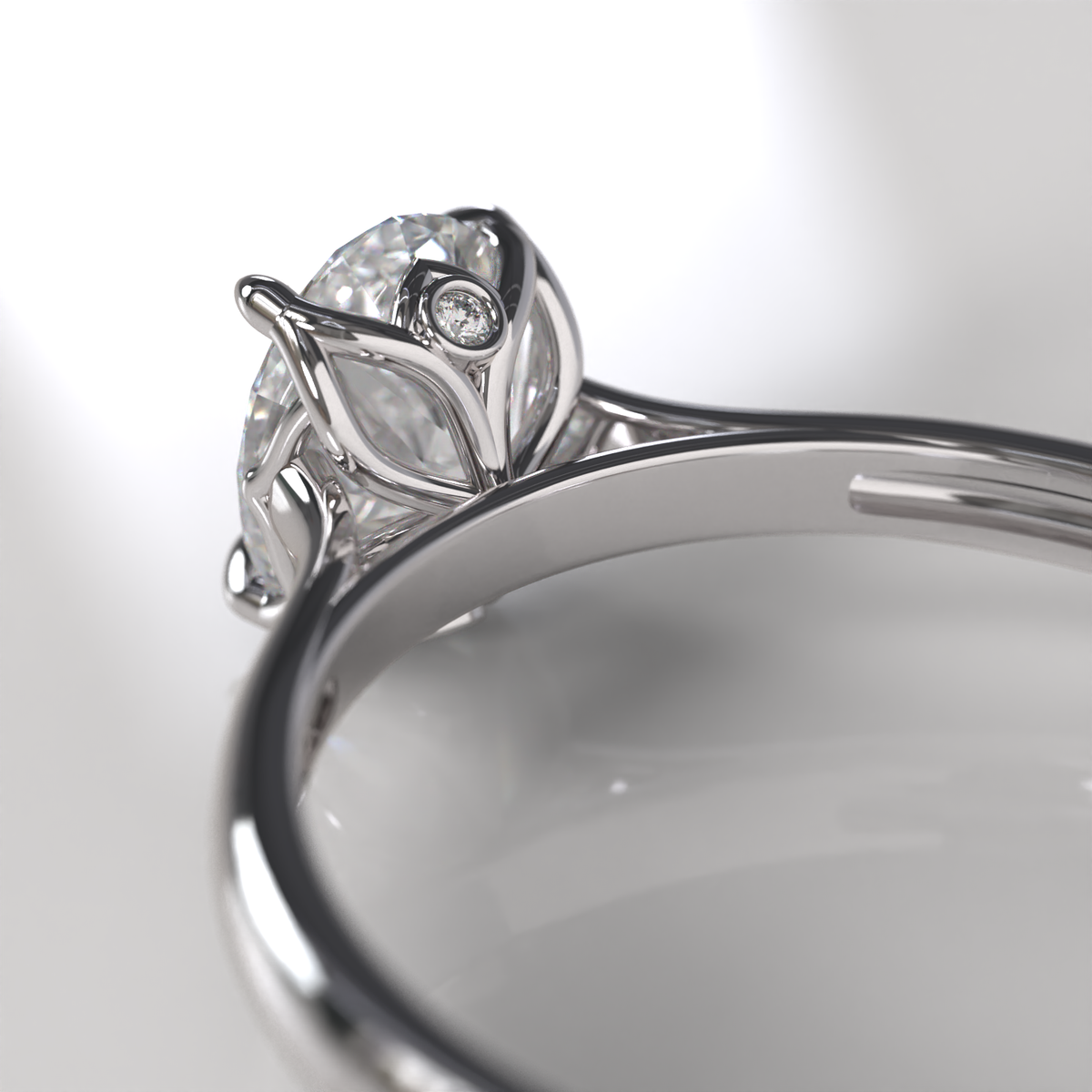 Anillo de Compromiso Blossom - Oro Blanco 18K