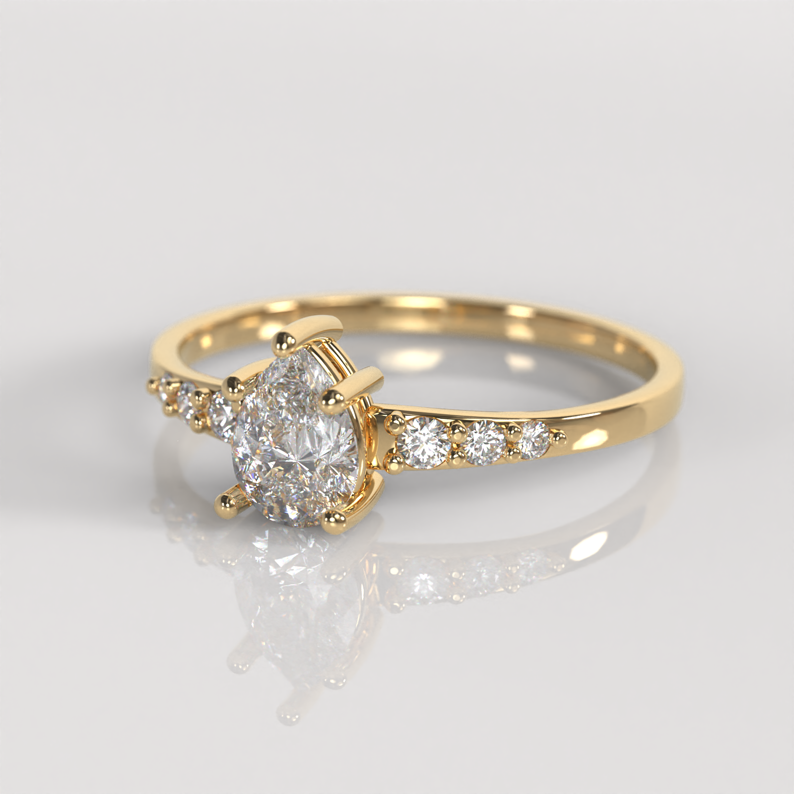 Anillo de Compromiso Leyla - Oro Amarillo 18K