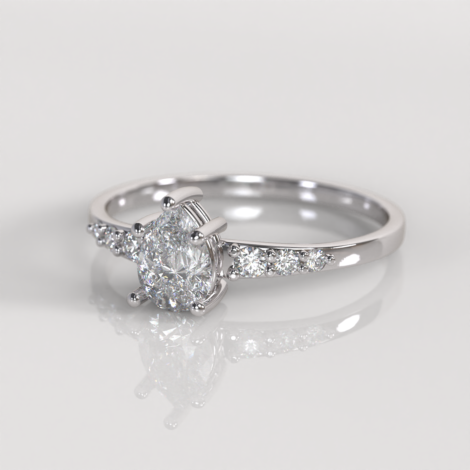 Anillo de Compromiso Leyla - Oro Blanco 18K