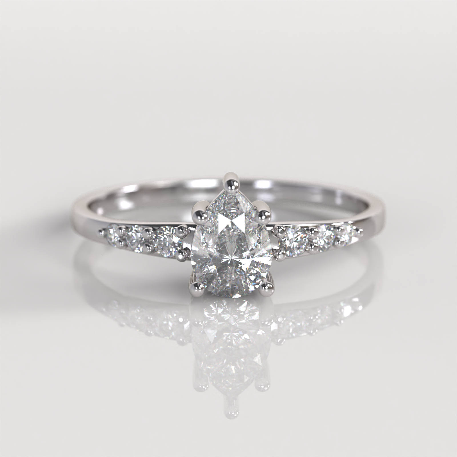 Anillo de Compromiso Leyla - Oro Blanco 18K